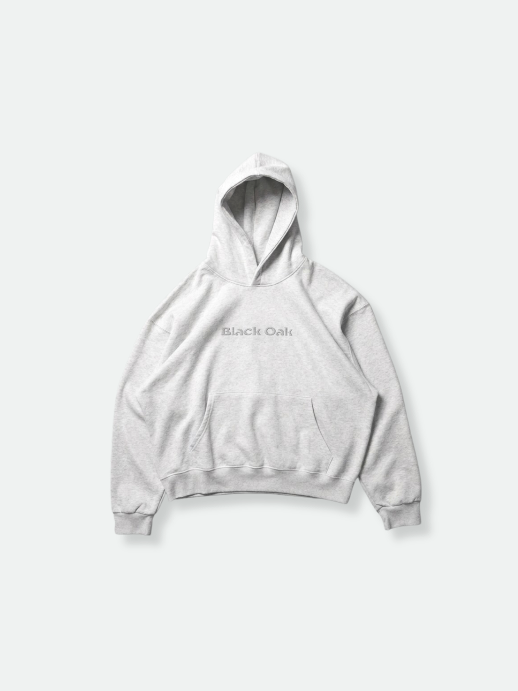 Appliqué Boxy Hoodie (Heather Cloud)