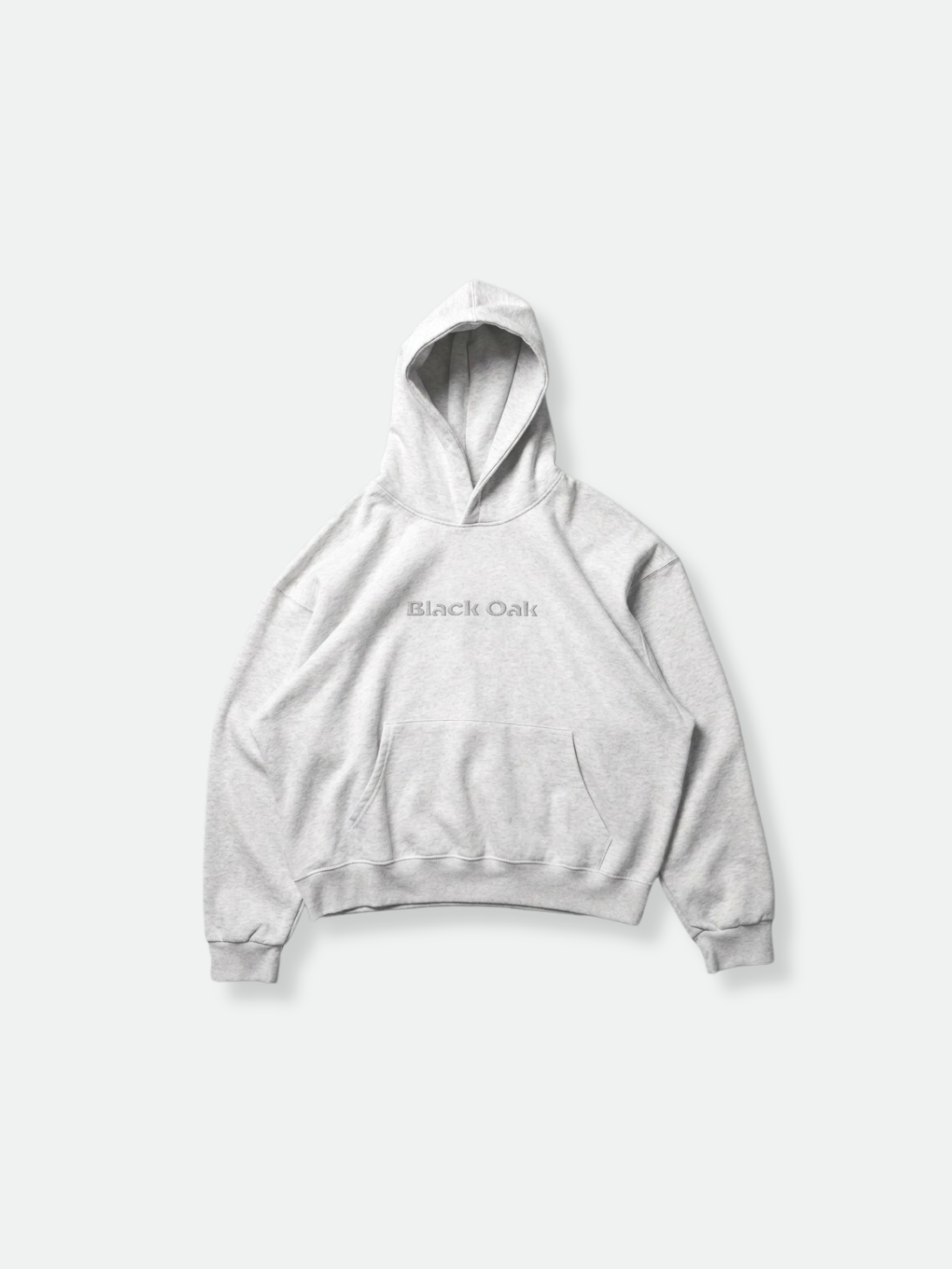 Appliqué Boxy Hoodie (Heather Cloud)