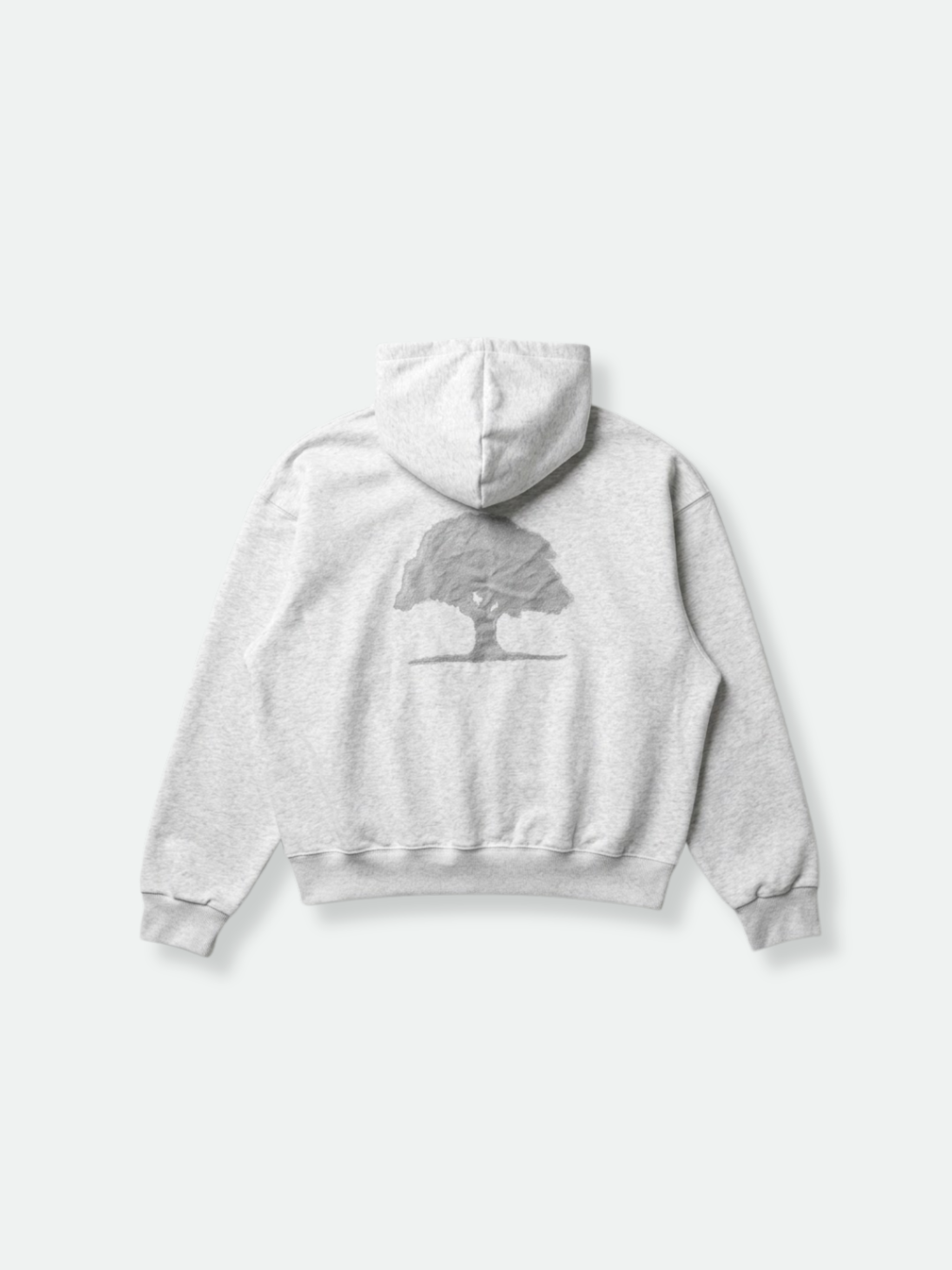 Appliqué Boxy Hoodie (Heather Cloud)
