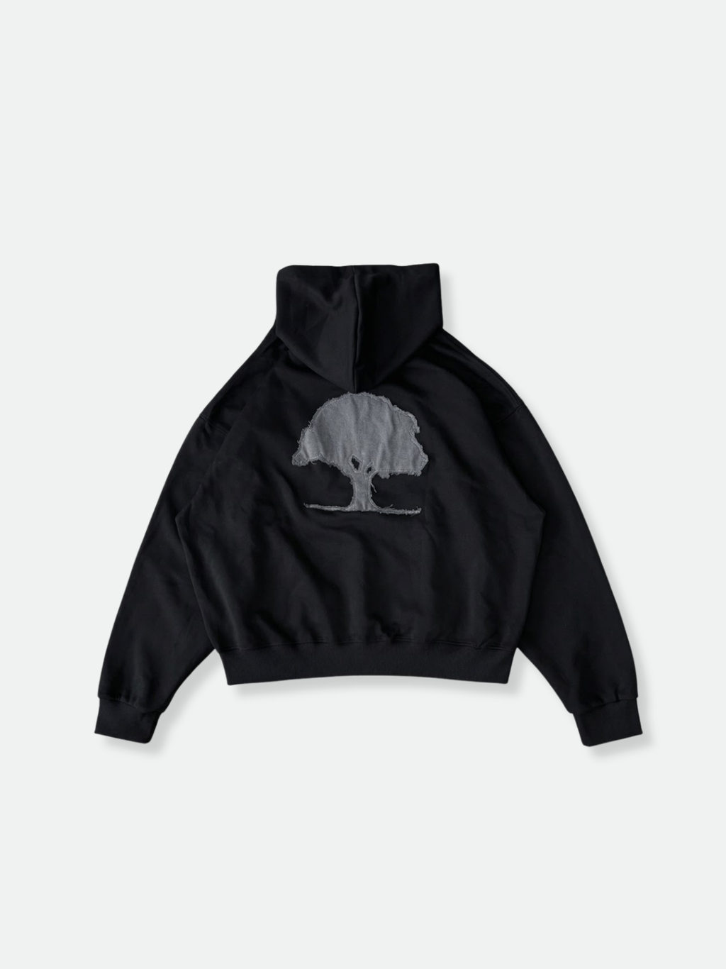 Appliqué Boxy Hoodie (Black)