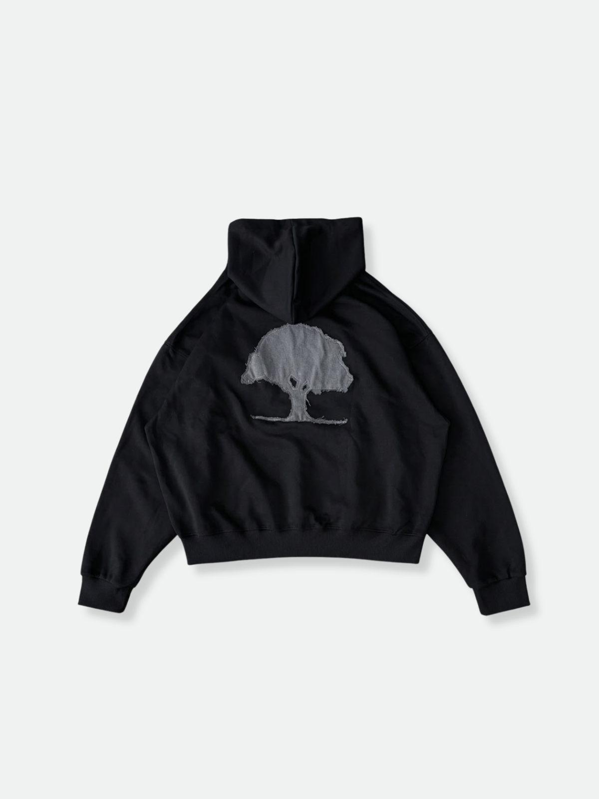 Appliqué Boxy Hoodie (Black)